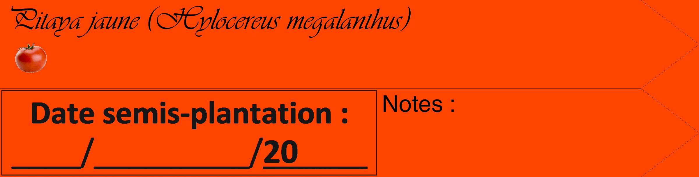 Étiquette de : Hylocereus megalanthus - format c - style noire26_simple_simpleviv avec comestibilité simplifiée