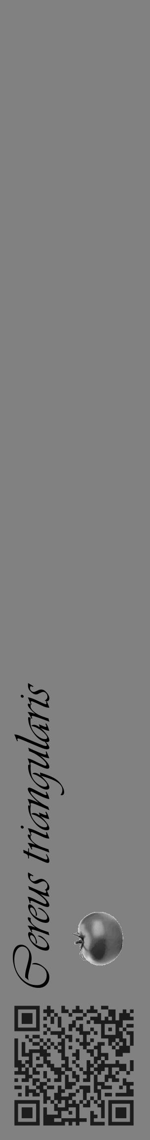 Étiquette de : Cereus triangularis - format c - style noire50_basique_basiqueviv avec qrcode et comestibilité simplifiée - position verticale