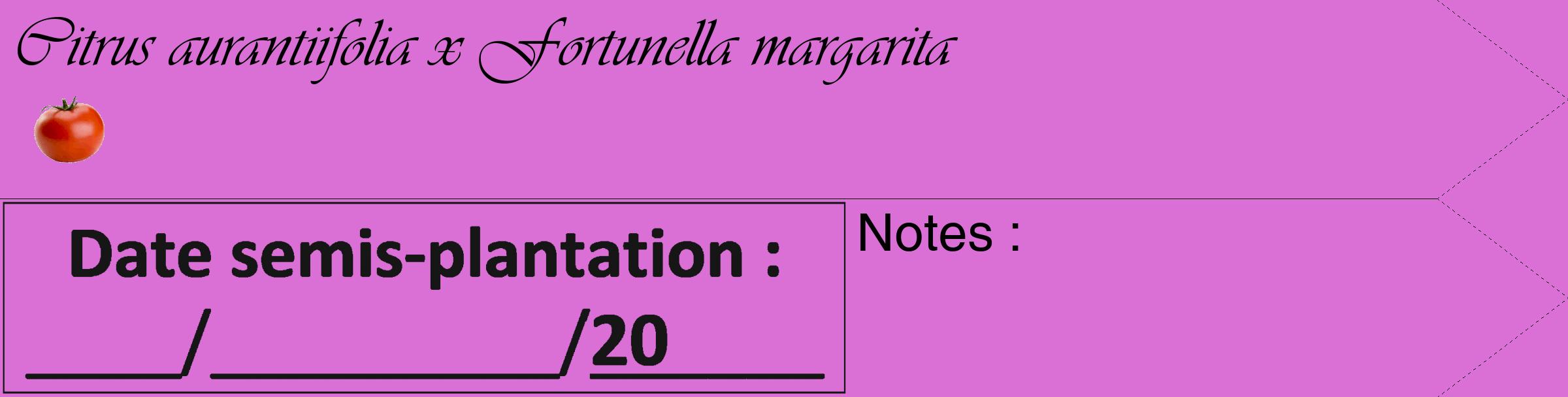 Étiquette de : Citrus aurantiifolia x Fortunella margarita - format c - style noire52_simple_simpleviv avec comestibilité simplifiée