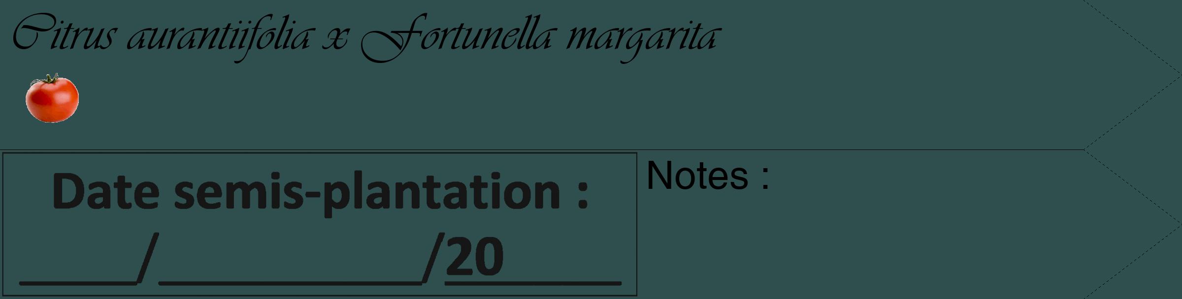 Étiquette de : Citrus aurantiifolia x Fortunella margarita - format c - style noire58_simple_simpleviv avec comestibilité simplifiée