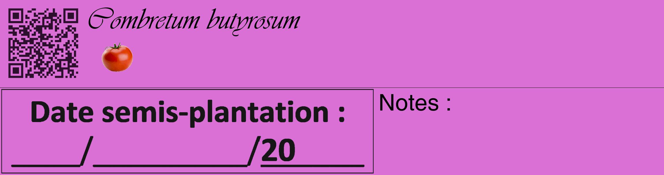 Étiquette de : Combretum butyrosum - format c - style noire52_basique_basiqueviv avec qrcode et comestibilité simplifiée
