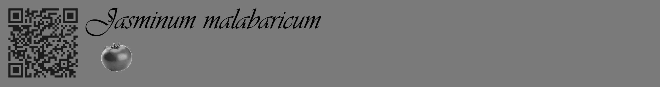 Étiquette de : Jasminum malabaricum - format c - style noire3_basique_basiqueviv avec qrcode et comestibilité simplifiée