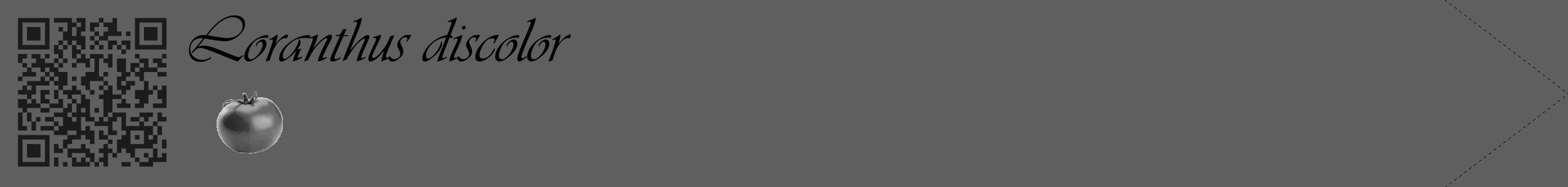Étiquette de : Loranthus discolor - format c - style noire10_simple_simpleviv avec qrcode et comestibilité simplifiée