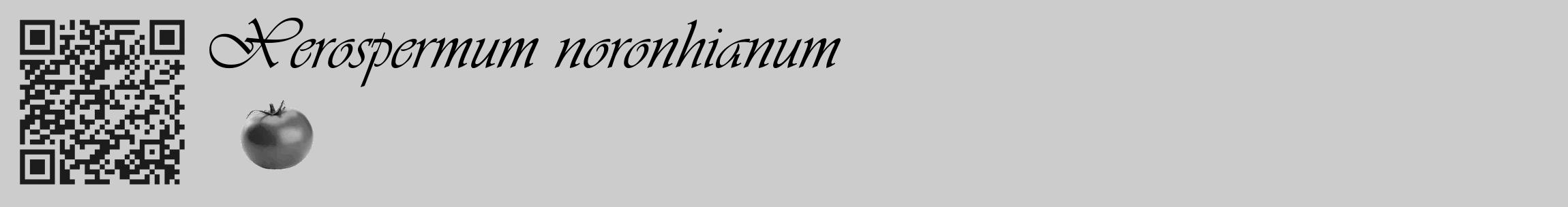 Étiquette de : Xerospermum noronhianum - format c - style noire0_basique_basiqueviv avec qrcode et comestibilité simplifiée