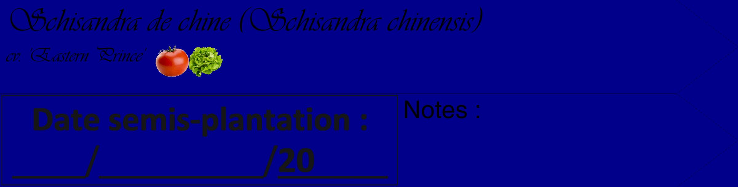 Étiquette de : Schisandra chinensis cv. 'Eastern Prince' - format c - style noire7_simple_simpleviv avec comestibilité simplifiée