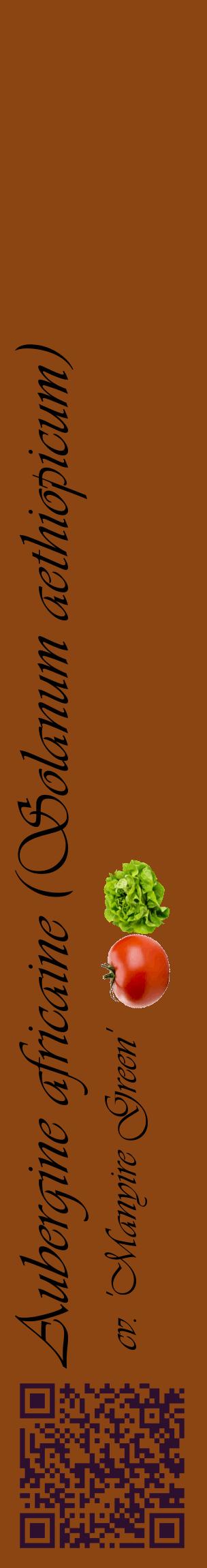 Étiquette de : Solanum aethiopicum cv. 'Manyire Green' - format c - style noire30_basiqueviv avec qrcode et comestibilité simplifiée
