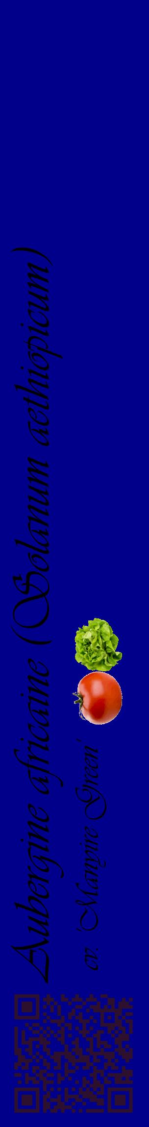 Étiquette de : Solanum aethiopicum cv. 'Manyire Green' - format c - style noire7_basiqueviv avec qrcode et comestibilité simplifiée