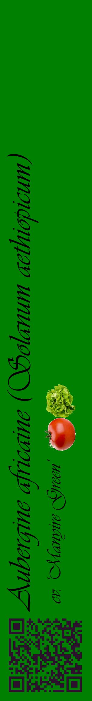 Étiquette de : Solanum aethiopicum cv. 'Manyire Green' - format c - style noire9_basiqueviv avec qrcode et comestibilité simplifiée