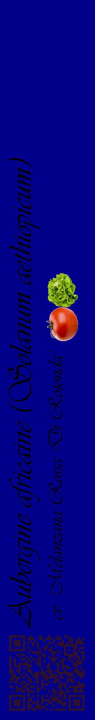 Étiquette de : Solanum aethiopicum cv. 'Melanzana Rossa Di Rotonda' - format c - style noire7_basiqueviv avec qrcode et comestibilité simplifiée