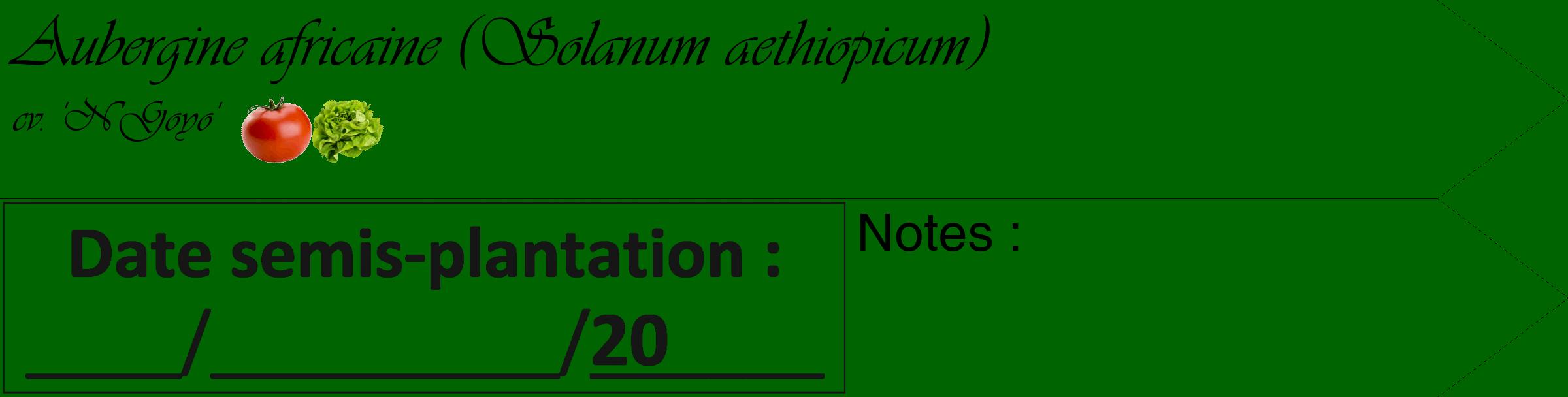 Étiquette de : Solanum aethiopicum cv. 'N'Goyo' - format c - style noire8_simple_simpleviv avec comestibilité simplifiée