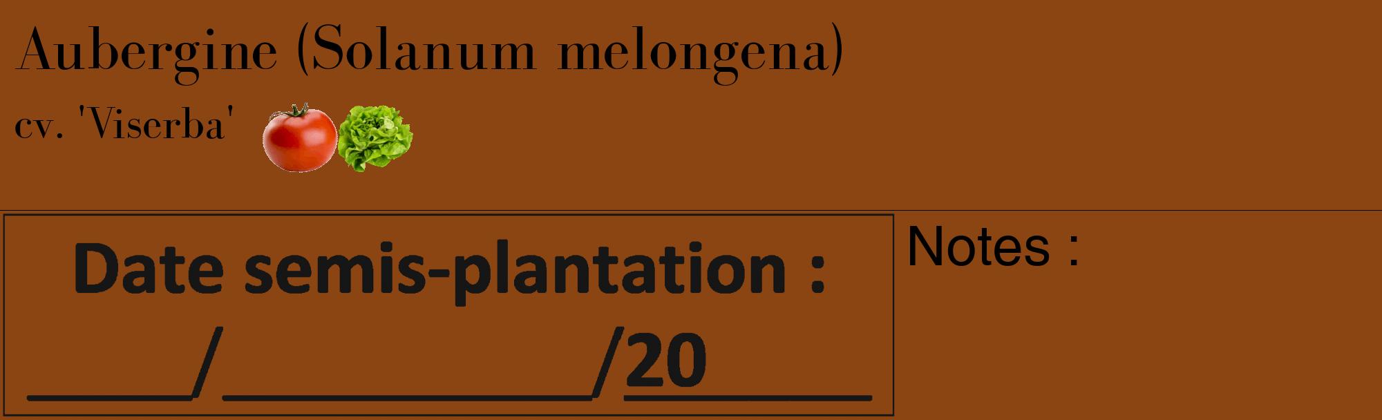 Étiquette de : Solanum melongena cv. 'Viserba' - format c - style noire30basique_basique_basiquebod avec comestibilité simplifiée
