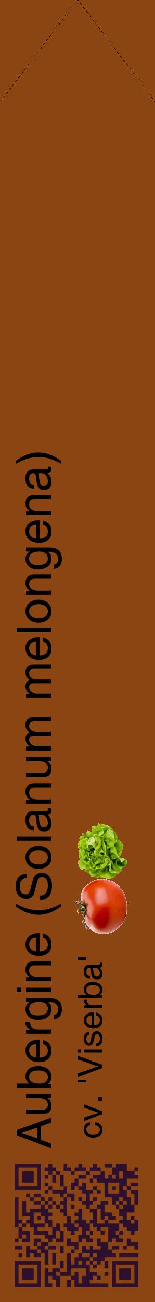 Étiquette de : Solanum melongena cv. 'Viserba' - format c - style noire30simple_simple_simplehel avec qrcode et comestibilité simplifiée - position verticale