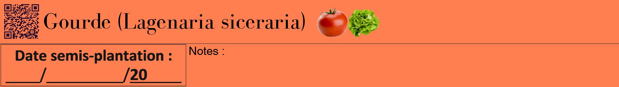 Étiquette de : Lagenaria siceraria - format a - style noire24bod avec qrcode et comestibilité simplifiée