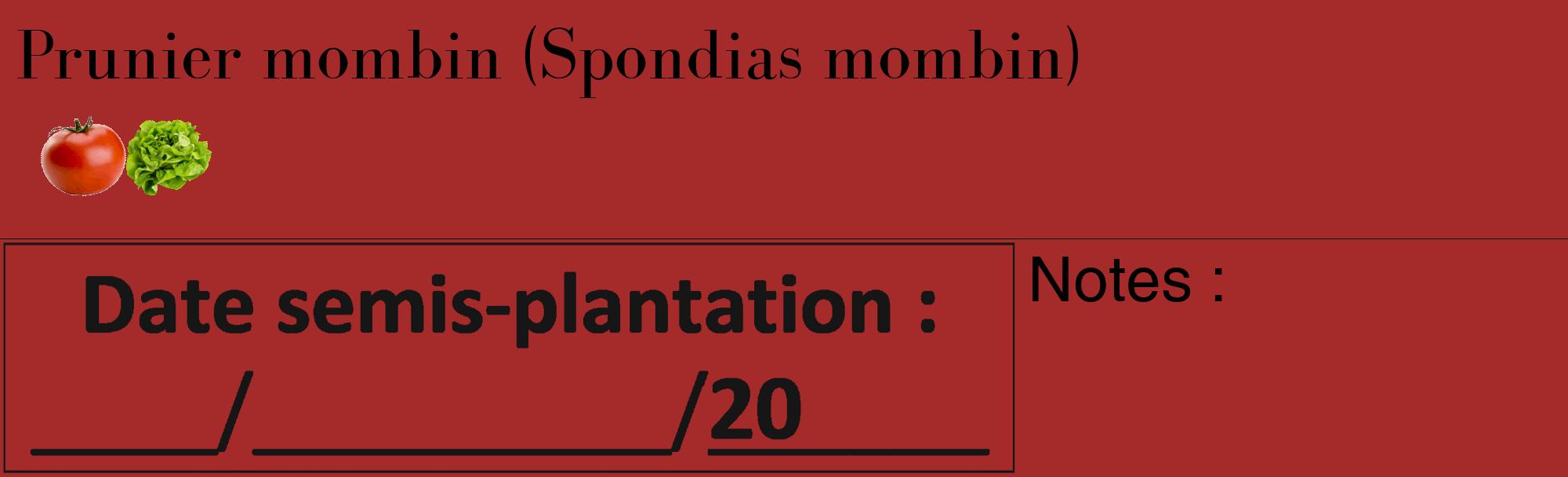 Étiquette de : Spondias mombin - format c - style noire33_basique_basiquebod avec comestibilité simplifiée