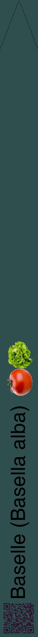Étiquette de : Basella alba - format b - style noire58hel avec qrcode et comestibilité simplifiée