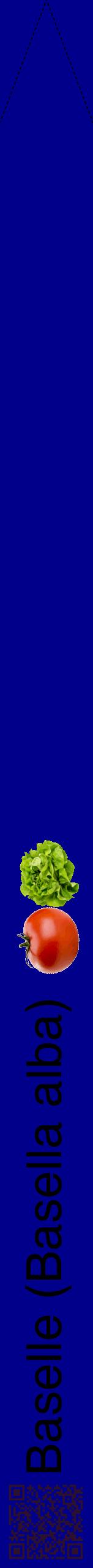 Étiquette de : Basella alba - format b - style noire7hel avec qrcode et comestibilité simplifiée
