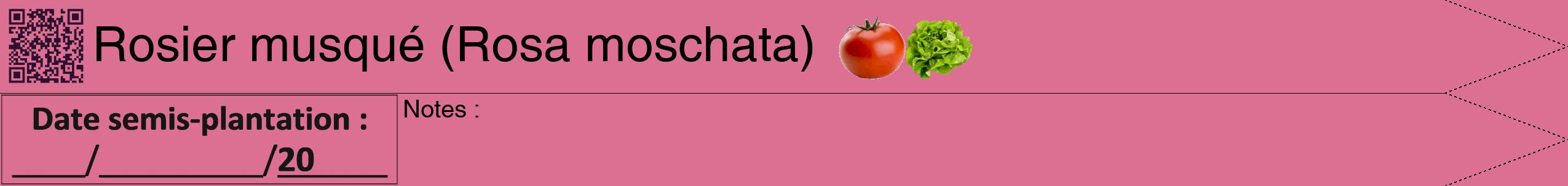 Étiquette de : Rosa moschata - format b - style noire44hel avec qrcode et comestibilité simplifiée