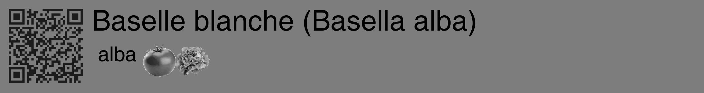 Étiquette de : Basella alba alba - format c - style noire35_basique_basiquehel avec qrcode et comestibilité simplifiée