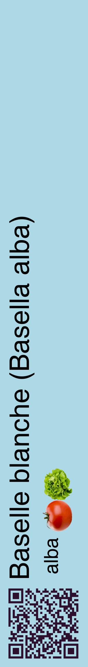 Étiquette de : Basella alba alba - format c - style noire0_basiquehel avec qrcode et comestibilité simplifiée