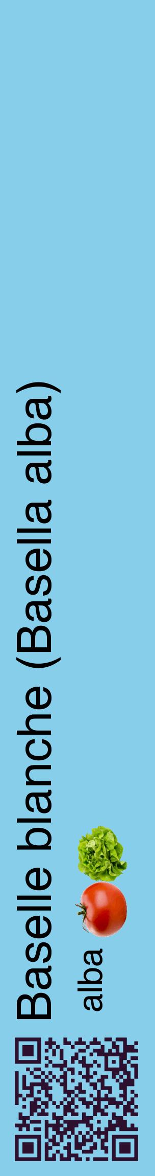 Étiquette de : Basella alba alba - format c - style noire1_basiquehel avec qrcode et comestibilité simplifiée