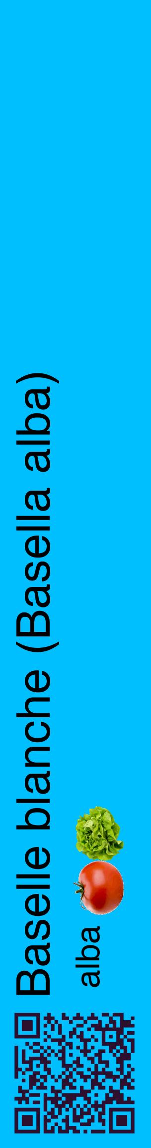 Étiquette de : Basella alba alba - format c - style noire2_basiquehel avec qrcode et comestibilité simplifiée