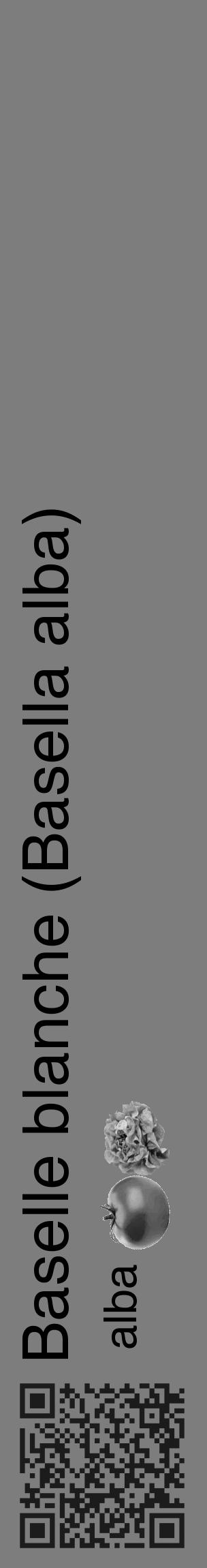 Étiquette de : Basella alba alba - format c - style noire35_basique_basiquehel avec qrcode et comestibilité simplifiée - position verticale