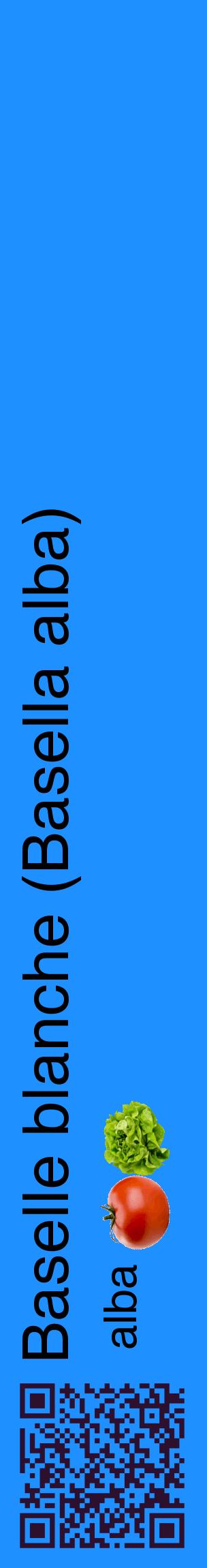 Étiquette de : Basella alba alba - format c - style noire3_basiquehel avec qrcode et comestibilité simplifiée