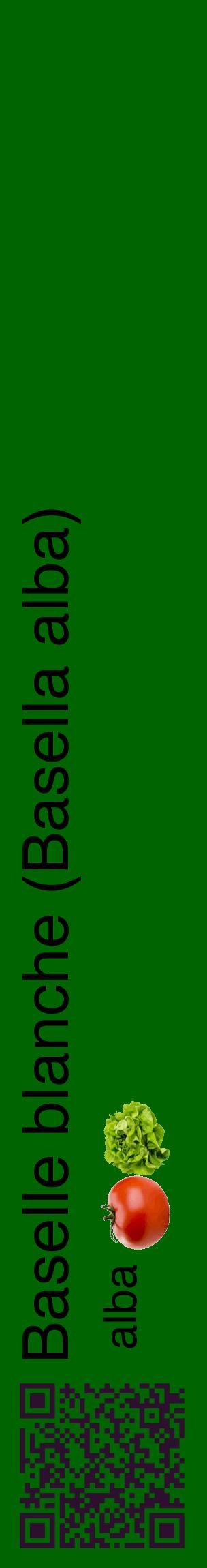Étiquette de : Basella alba alba - format c - style noire8_basiquehel avec qrcode et comestibilité simplifiée