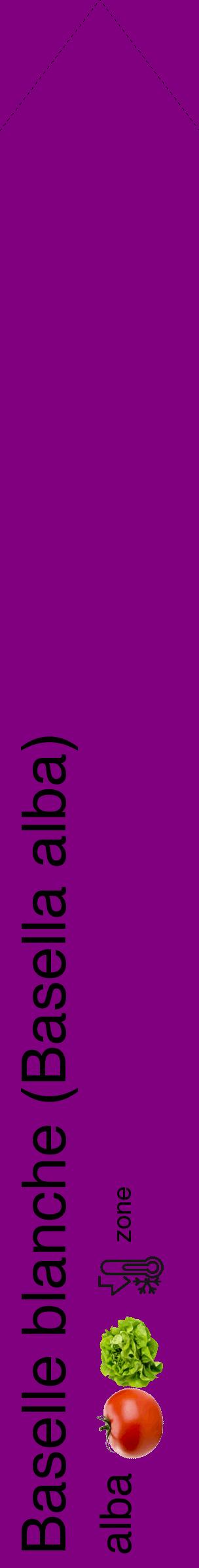 Étiquette de : Basella alba alba - format c - style noire46_simple_simplehel avec comestibilité simplifiée - position verticale