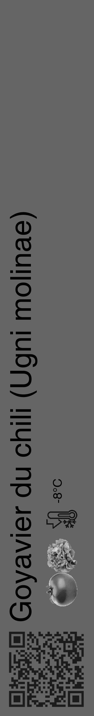 Étiquette de : Ugni molinae - format c - style noire32_basique_basiquehel avec qrcode et comestibilité simplifiée - position verticale
