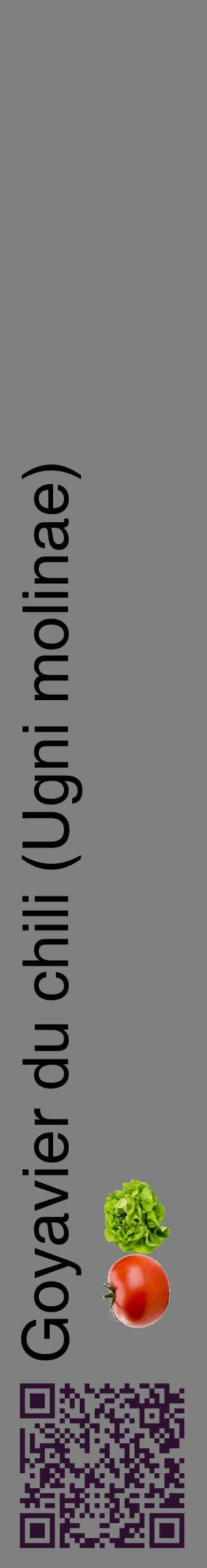 Étiquette de : Ugni molinae - format c - style noire57_basiquehel avec qrcode et comestibilité simplifiée