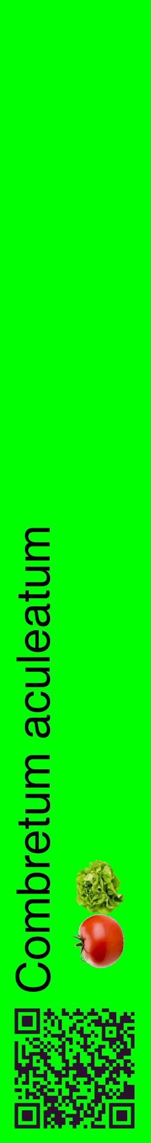Étiquette de : Combretum aculeatum - format c - style noire16_basiquehel avec qrcode et comestibilité simplifiée