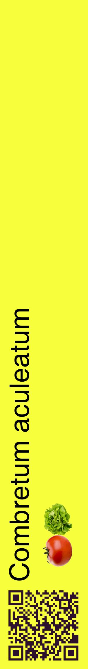Étiquette de : Combretum aculeatum - format c - style noire18_basiquehel avec qrcode et comestibilité simplifiée