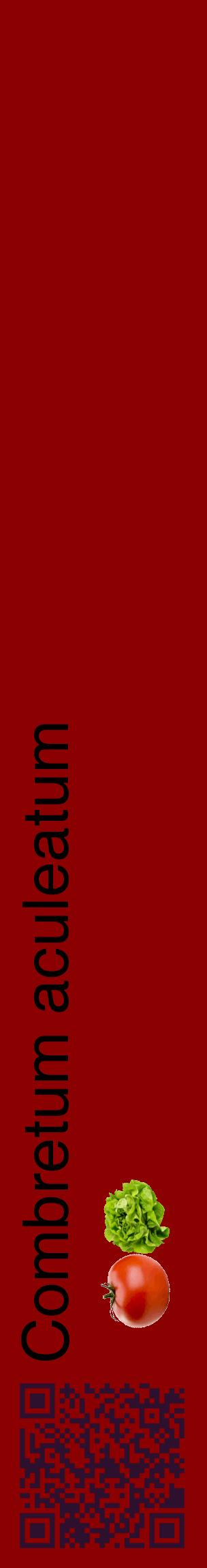 Étiquette de : Combretum aculeatum - format c - style noire34_basiquehel avec qrcode et comestibilité simplifiée