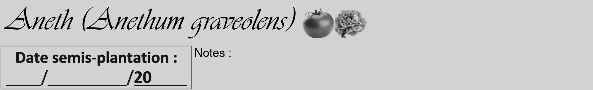 Étiquette de : Anethum graveolens - format a - style noire14viv avec comestibilité simplifiée