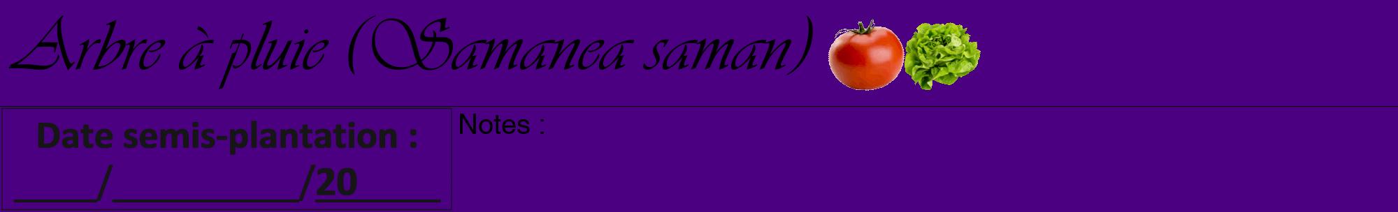 Étiquette de : Samanea saman - format a - style noire47viv avec comestibilité simplifiée