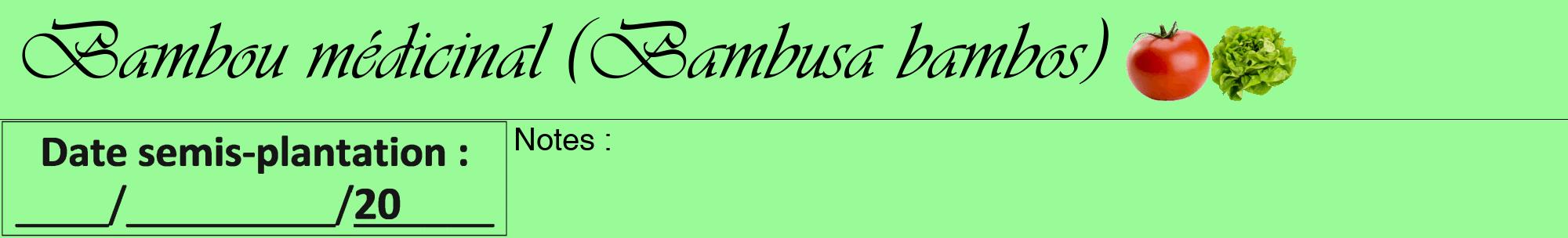 Étiquette de : Bambusa bambos - format a - style noire14viv avec comestibilité simplifiée