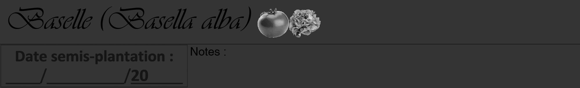 Étiquette de : Basella alba - format a - style noire46viv avec comestibilité simplifiée