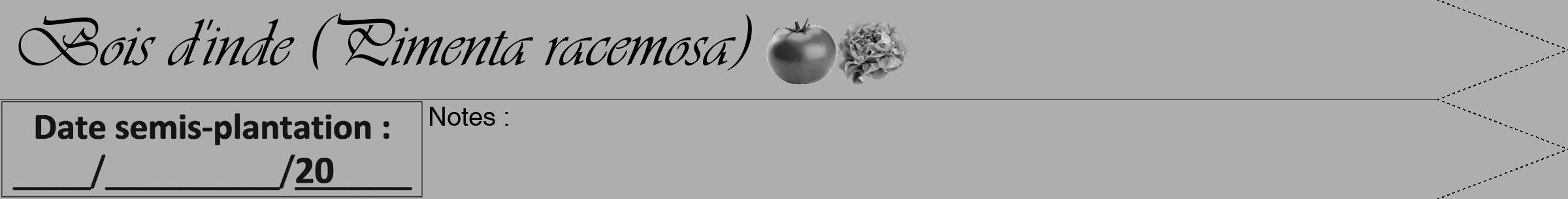 Étiquette de : Pimenta racemosa - format a - style noire53simpleviv avec comestibilité simplifiée