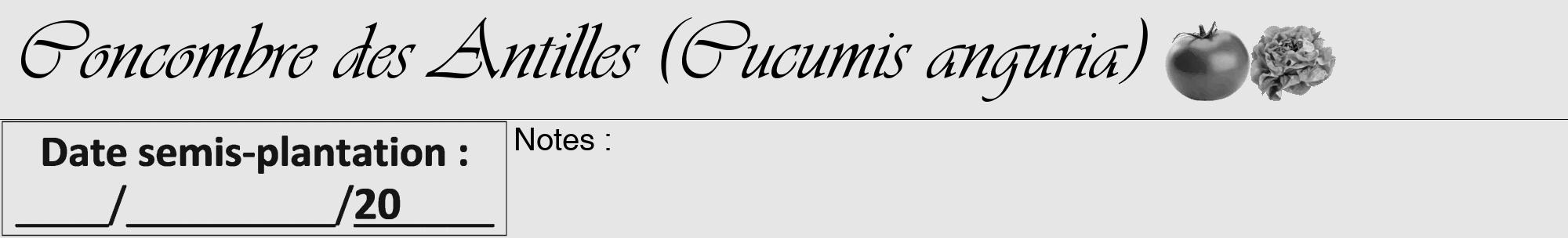 Étiquette de : Cucumis anguria - format a - style noire18viv avec comestibilité simplifiée