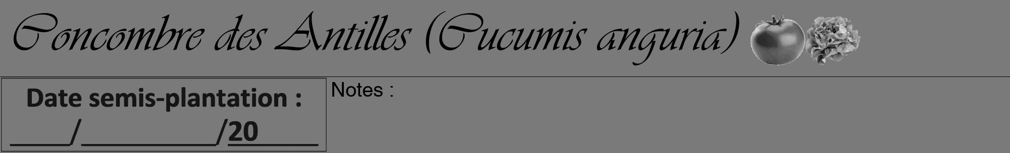 Étiquette de : Cucumis anguria - format a - style noire3viv avec comestibilité simplifiée