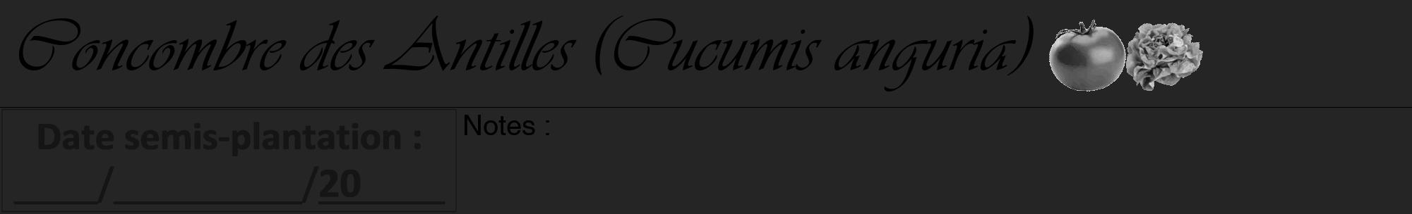 Étiquette de : Cucumis anguria - format a - style noire47viv avec comestibilité simplifiée