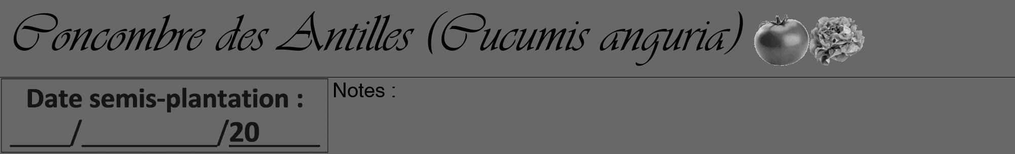 Étiquette de : Cucumis anguria - format a - style noire6viv avec comestibilité simplifiée