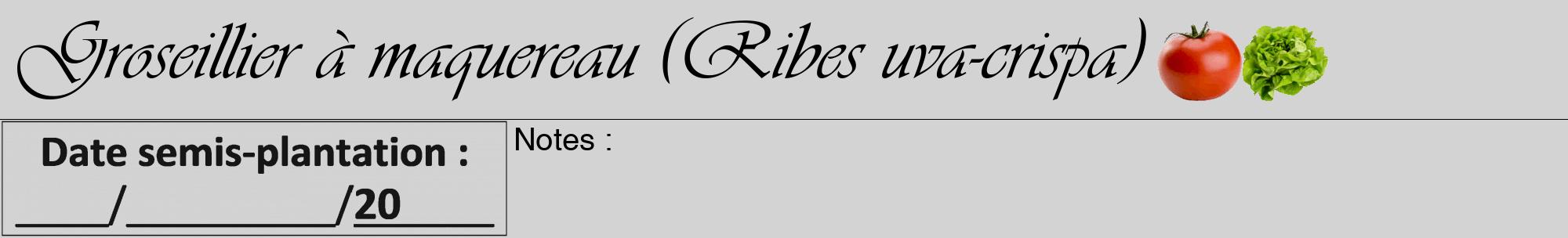 Étiquette de : Ribes uva-crispa - format a - style noire56viv avec comestibilité simplifiée