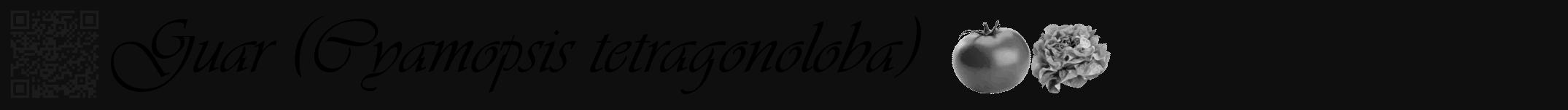 Étiquette de : Cyamopsis tetragonoloba - format a - style noire7viv avec qrcode et comestibilité simplifiée