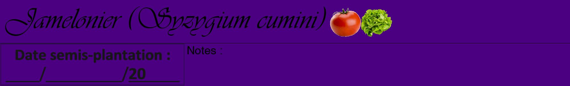 Étiquette de : Syzygium cumini - format a - style noire47basiqueviv avec comestibilité simplifiée