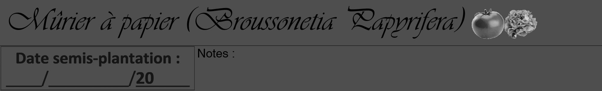 Étiquette de : Broussonetia Papyrifera - format a - style noire33viv avec comestibilité simplifiée