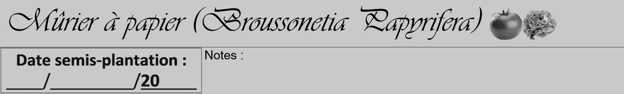 Étiquette de : Broussonetia Papyrifera - format a - style noire54viv avec comestibilité simplifiée