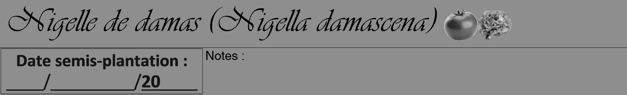 Étiquette de : Nigella damascena - format a - style noire25viv avec comestibilité simplifiée