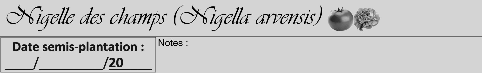 Étiquette de : Nigella arvensis - format a - style noire40viv avec comestibilité simplifiée